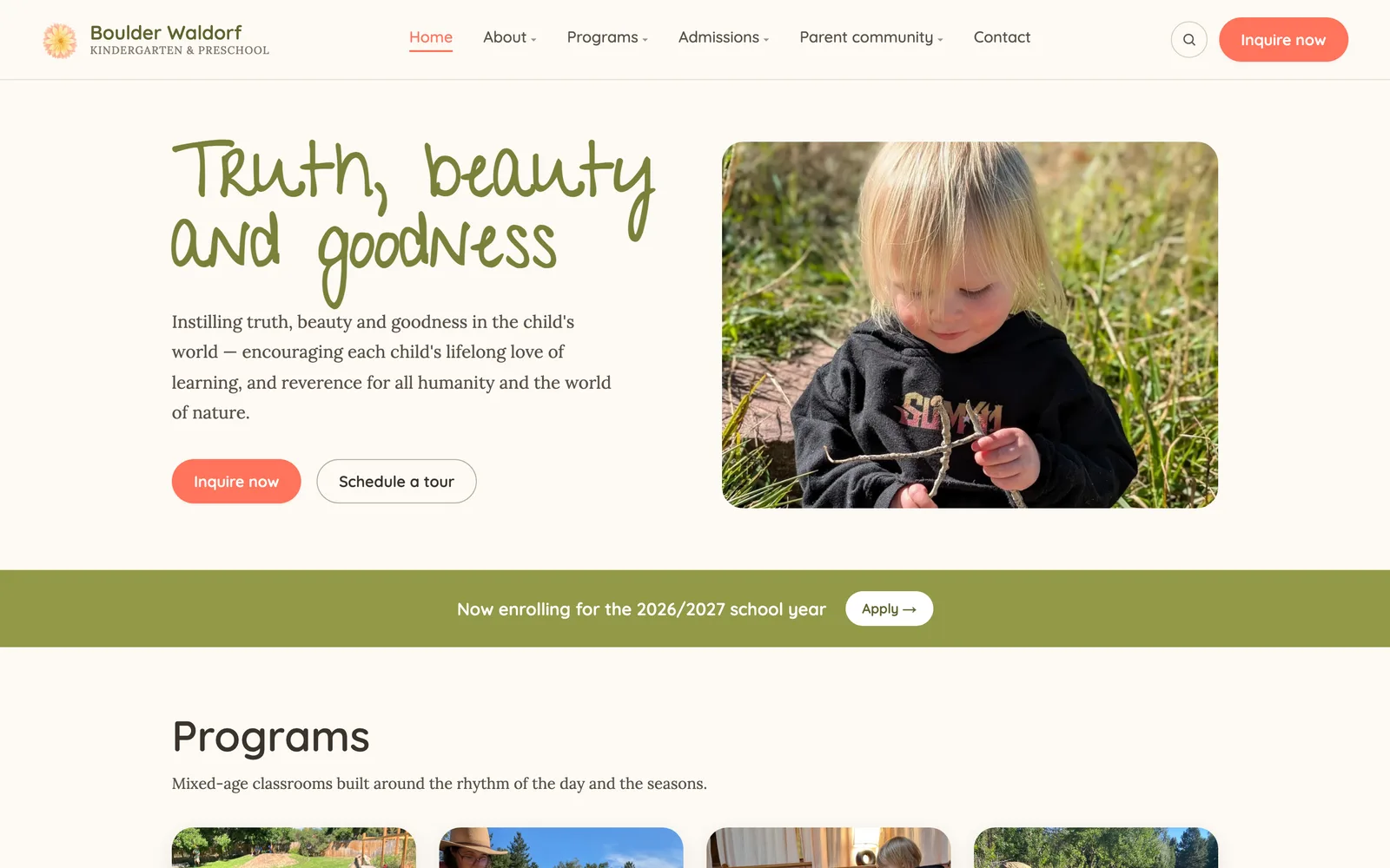 The Boulder Waldorf Kindergarten & Preschool website