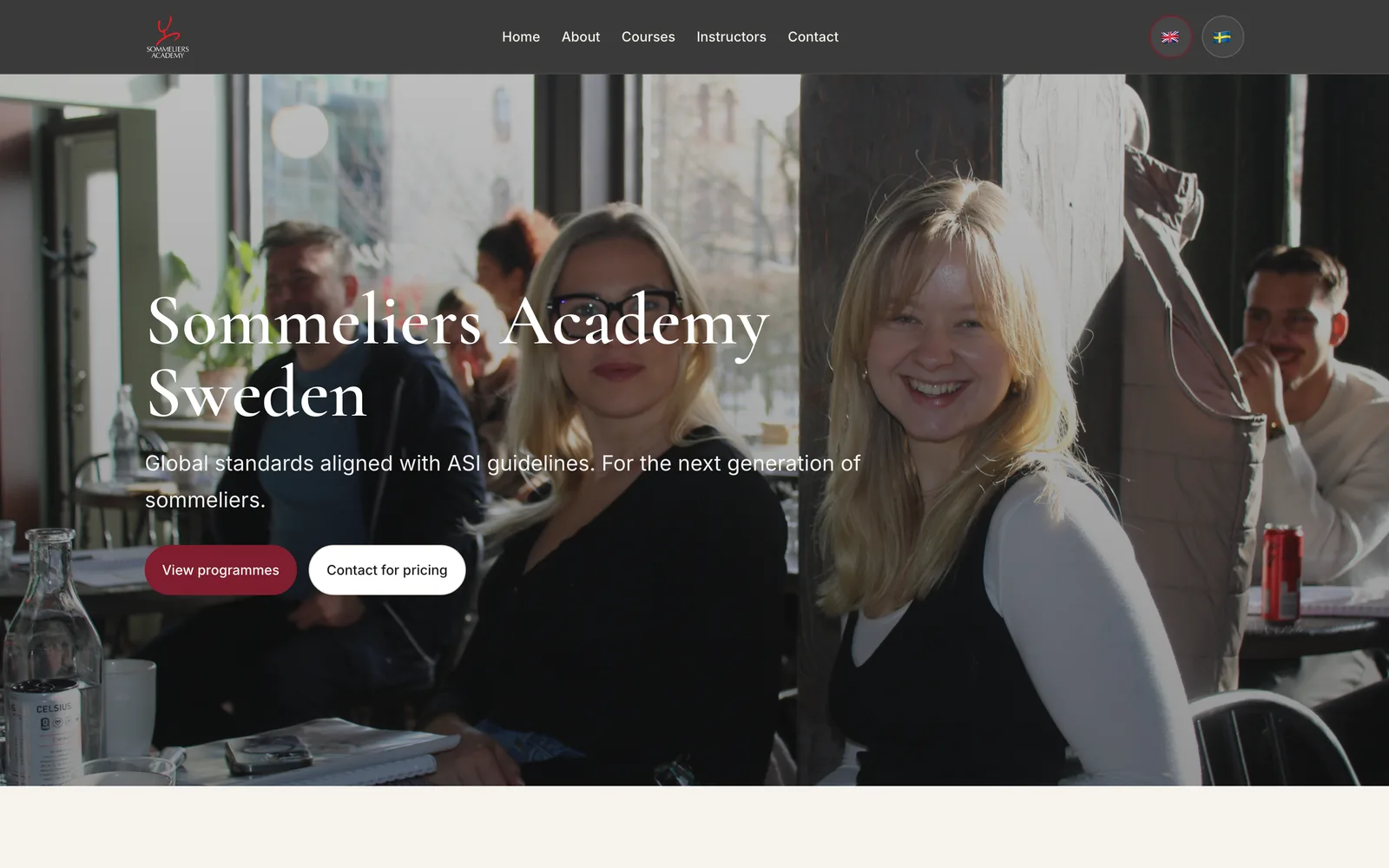 The Sommeliers Academy Sweden website